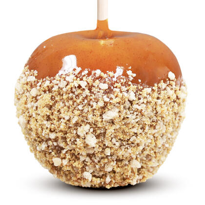 Caramel apple with pie crust crumble.